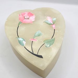 Heart shaped trinket box.